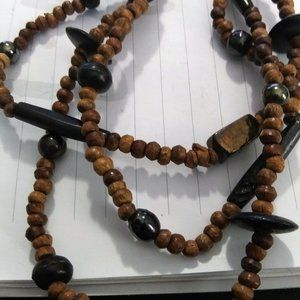 48" brown beaded necklace